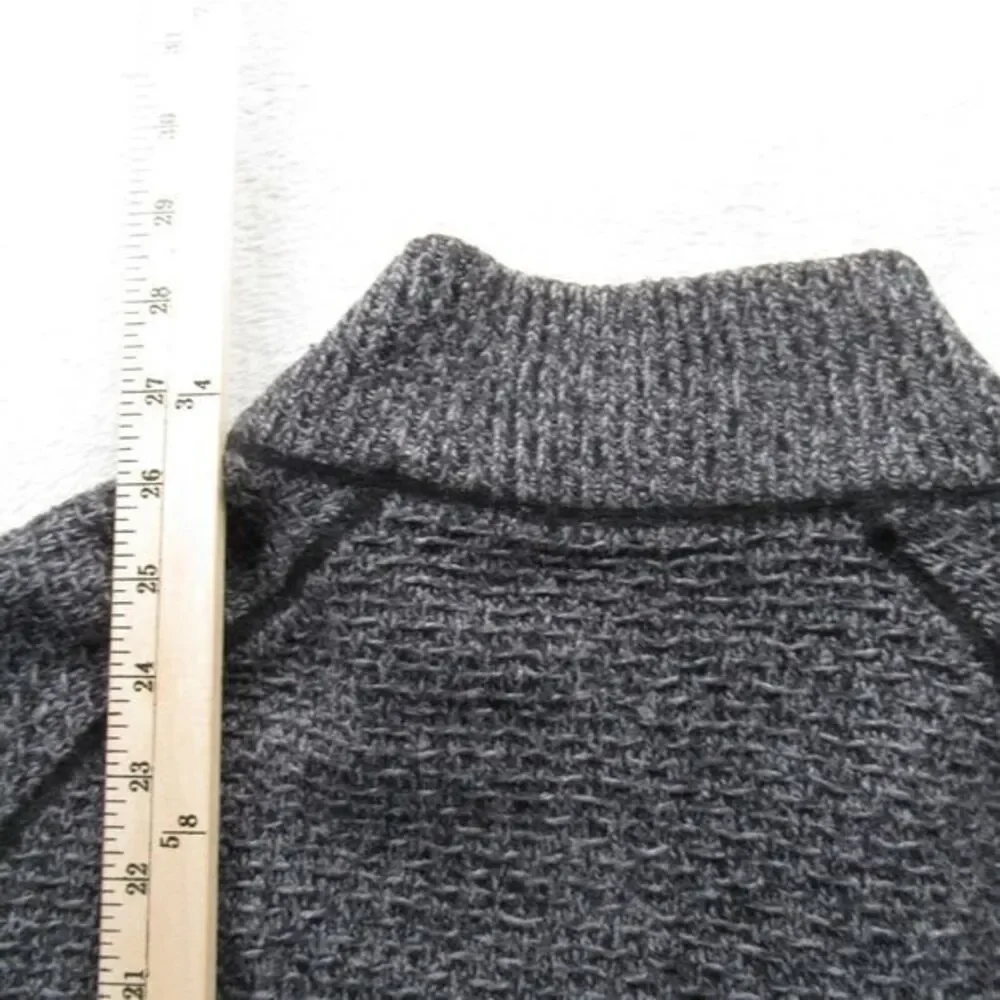 Banana Republic Wool Blend‎ Sweater Mens Large Gray Raglan Sleeve Knit Full Zip